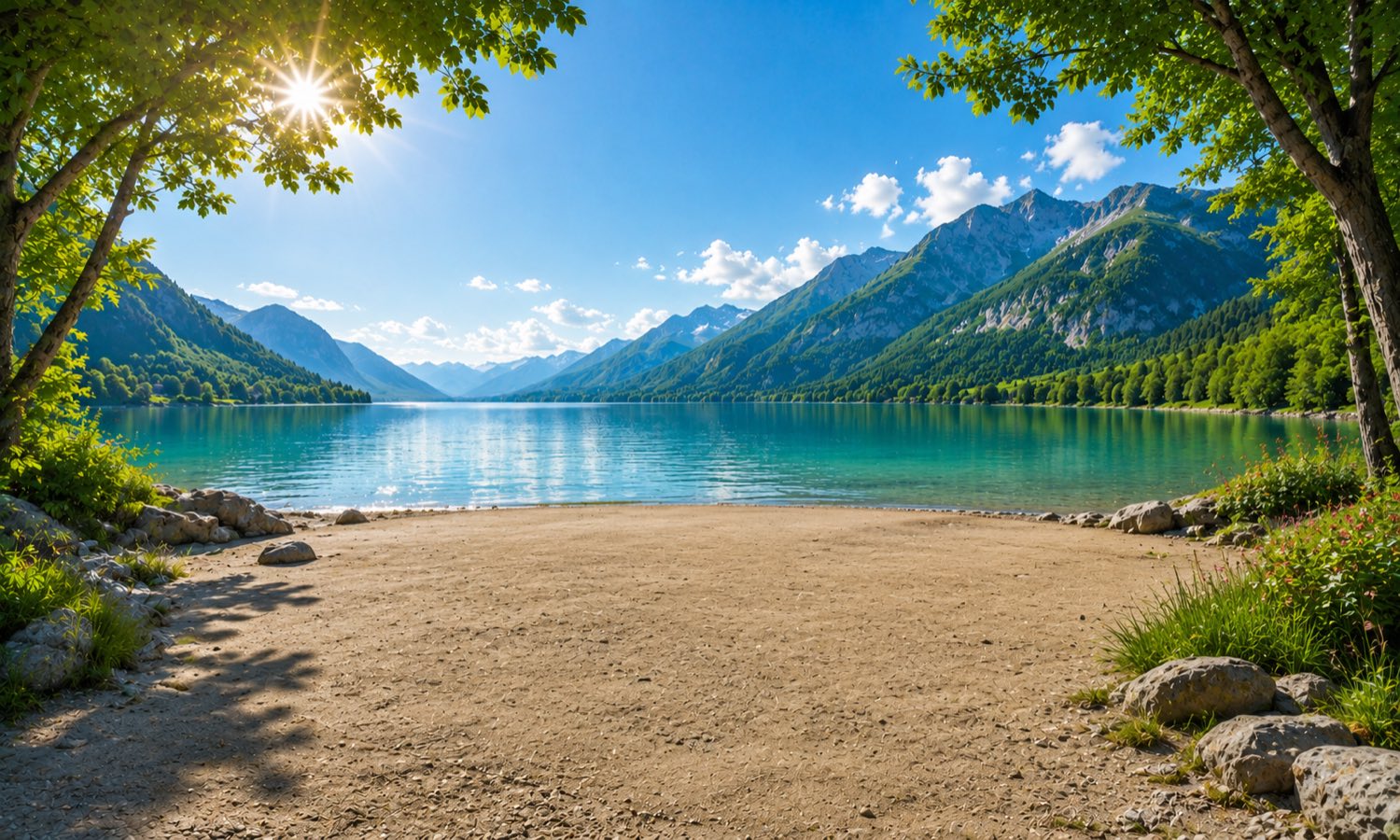 Lac d’une base de loisirs équipée d’un locker Wave-Up de location en libre-service