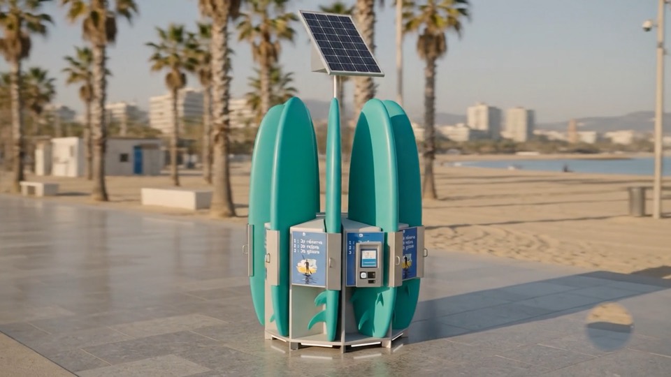 Station Wave-Up de location de paddle et de surf en libre-service : aménager et rentabiliser sa plage