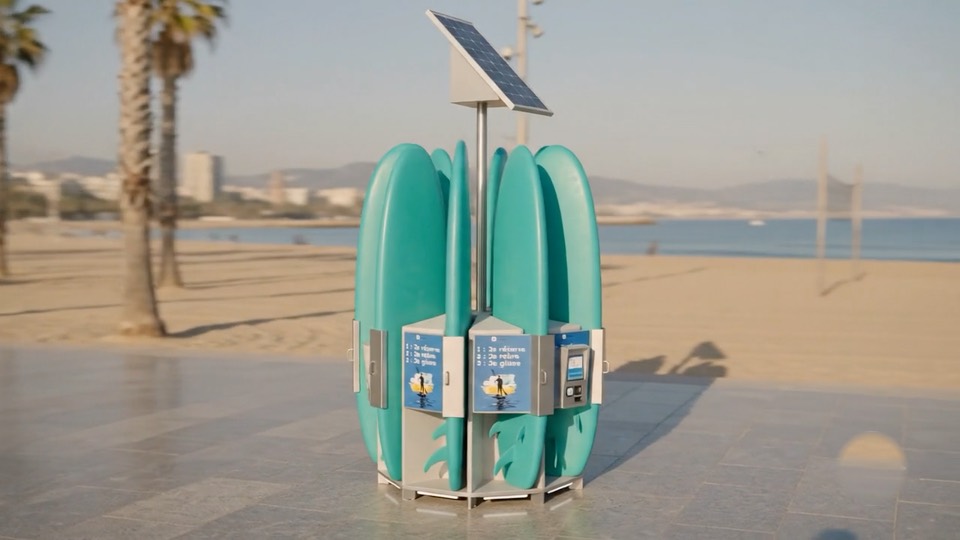 Station Wave-Up de location de paddle et de surf en libre-service : plages privées